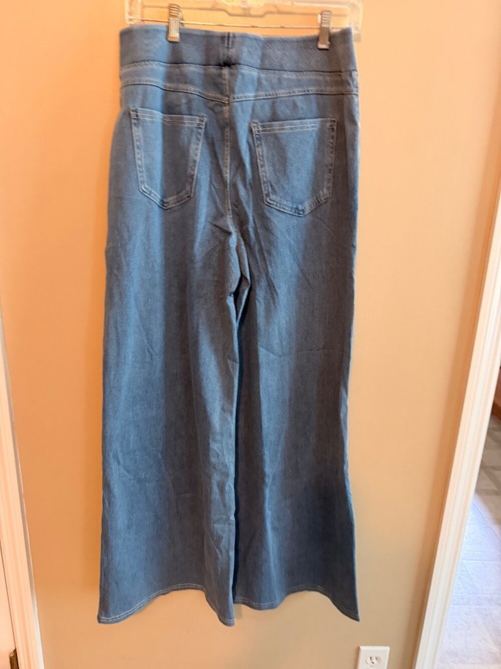 Halara L Light Blue Womens Wide-Leg Denim Pants Size L Cotton-Blend Light Blue C - Picture 7 of 11